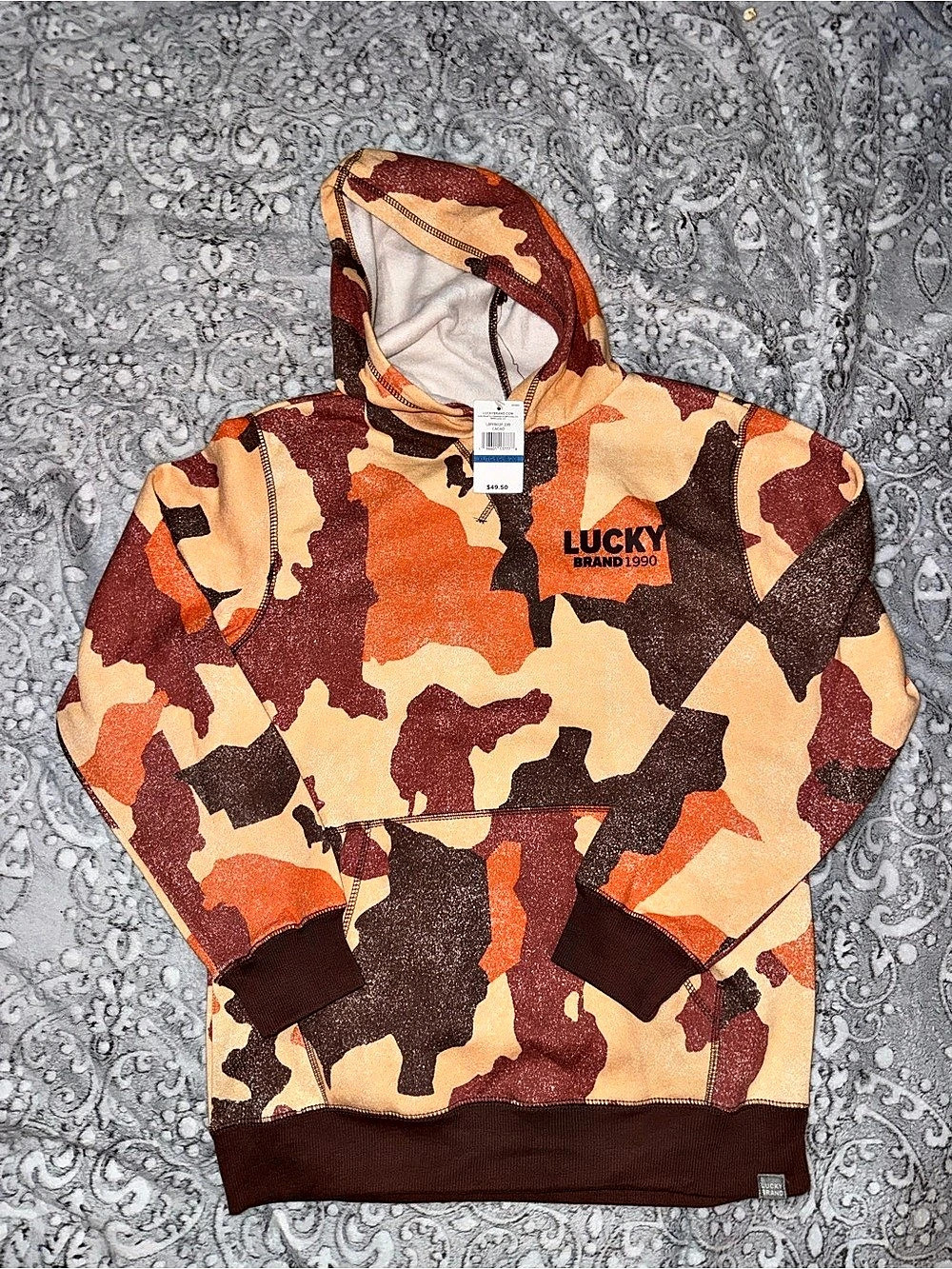 Lucky Brand Girls Camo Pullover Hoodie — XL (18/20) NWT 🧡🤎